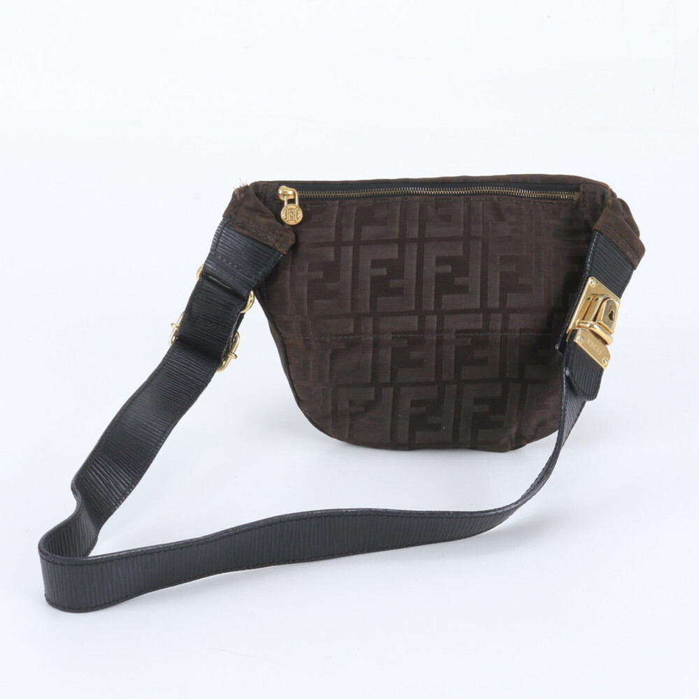 Fendi Zucca Leather Body Bag, Waist Pouch, Shoulder Brown, Men's & Women's - Picture 3 of 9